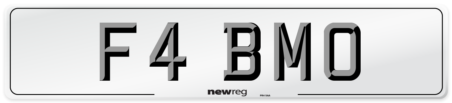 F4 BMO Number Plate from New Reg